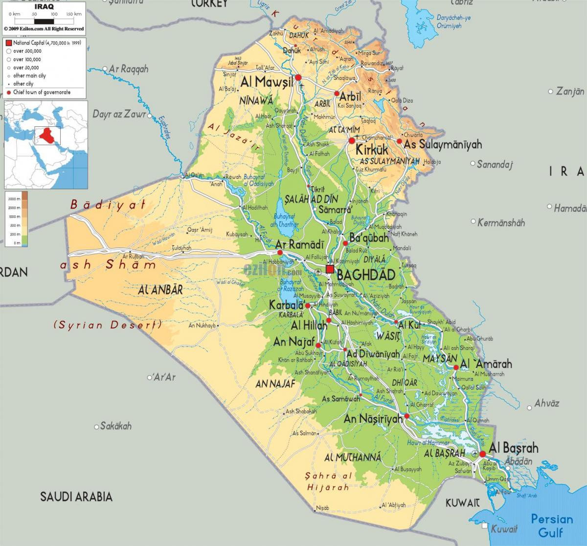 Peta dari Irak geografi