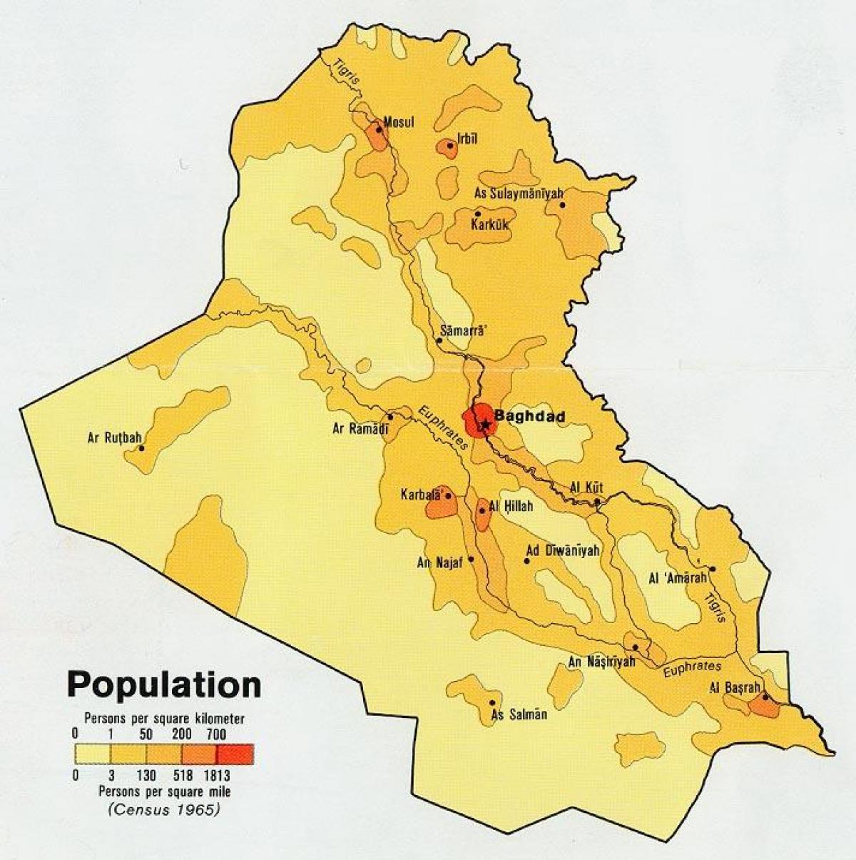Peta dari penduduk Irak