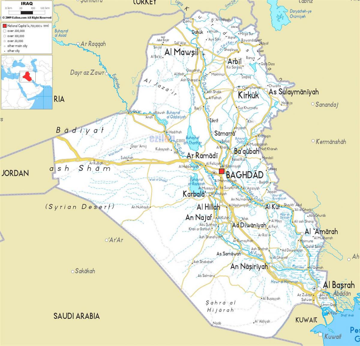Peta dari Irak sungai